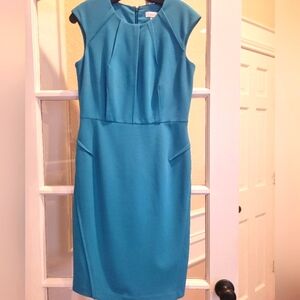 Calvin Klein aqua work dress